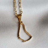 Barbados Outline Map Pendant - Iṣura