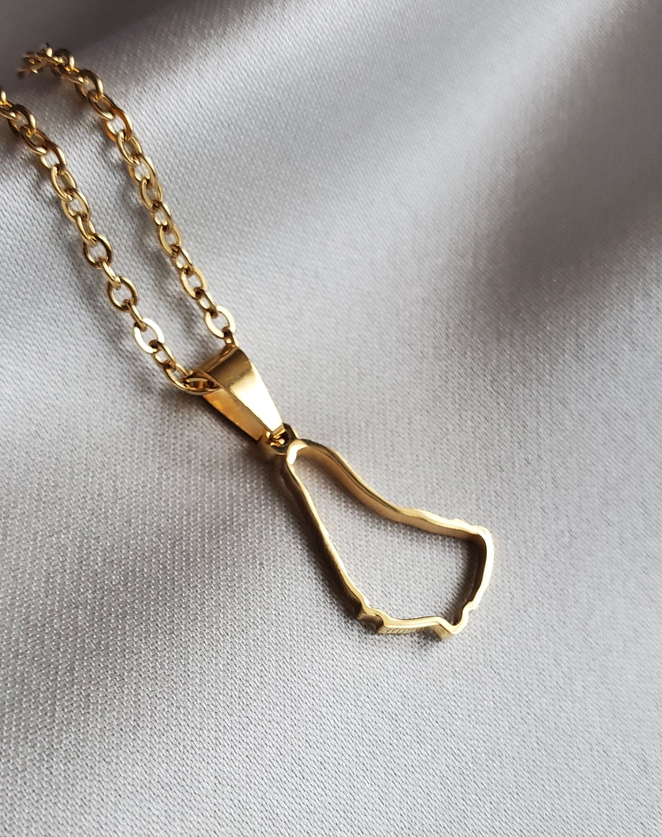 Barbados Outline Map Pendant - Iṣura