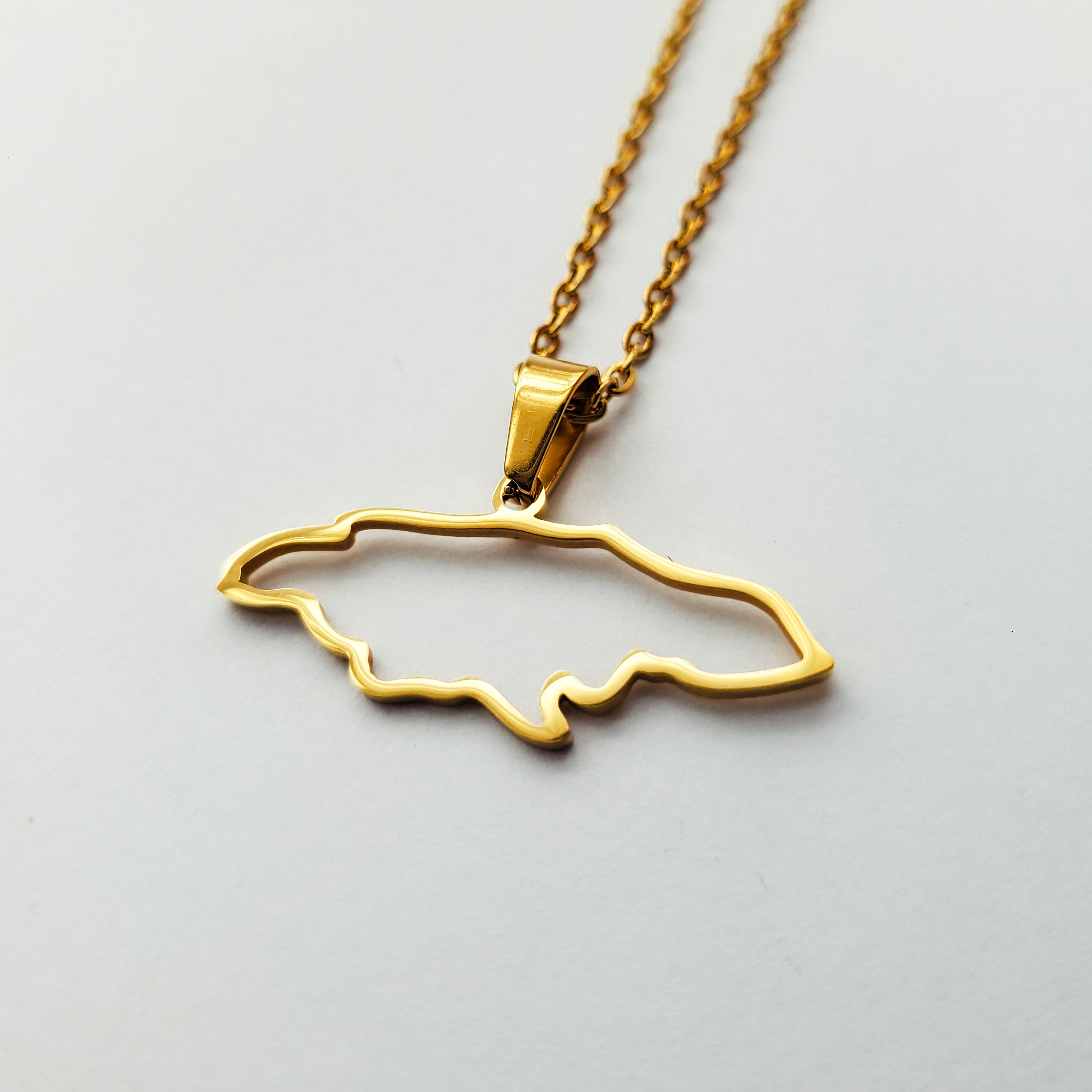 Jamaica Outline Map Pendant - Iṣura