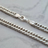 925 Sterling Silver 6.2mm Diamond Cut Cuban Link Chain