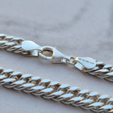 925 Sterling Silver 6.2mm Diamond Cut Cuban Link Chain