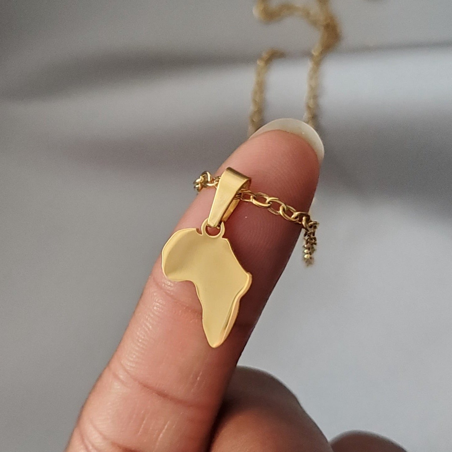 Mini Africa Motherland Pendant Necklace | Isura | African Inspired Jew Gold