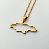 Jamaica Outline Map Pendant - Iṣura
