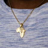 One Africa Map x Mini Cross Necklace
