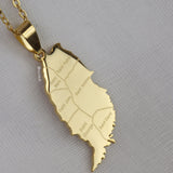Grenada City Map Pendant