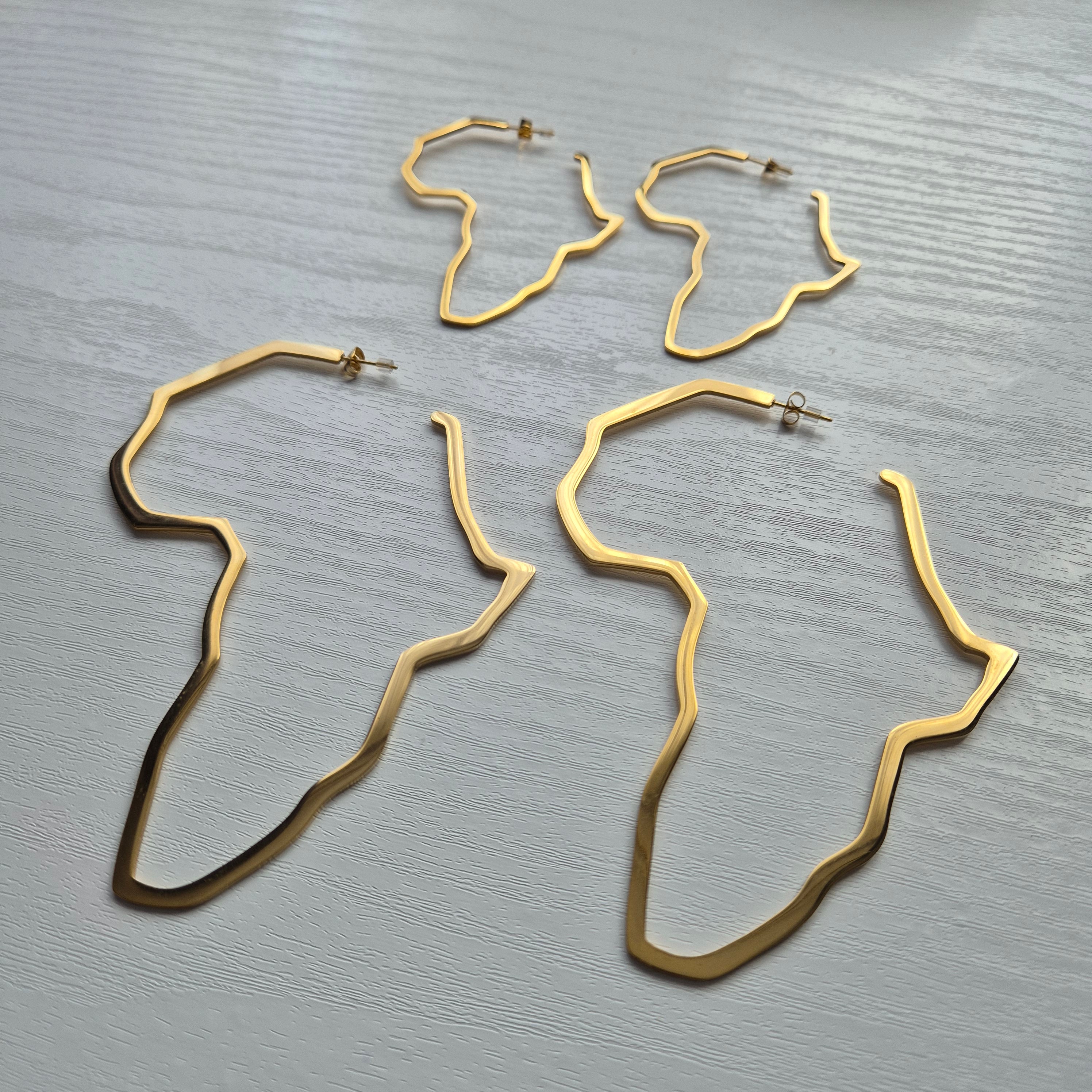Africa Outline Earrings - Iṣura