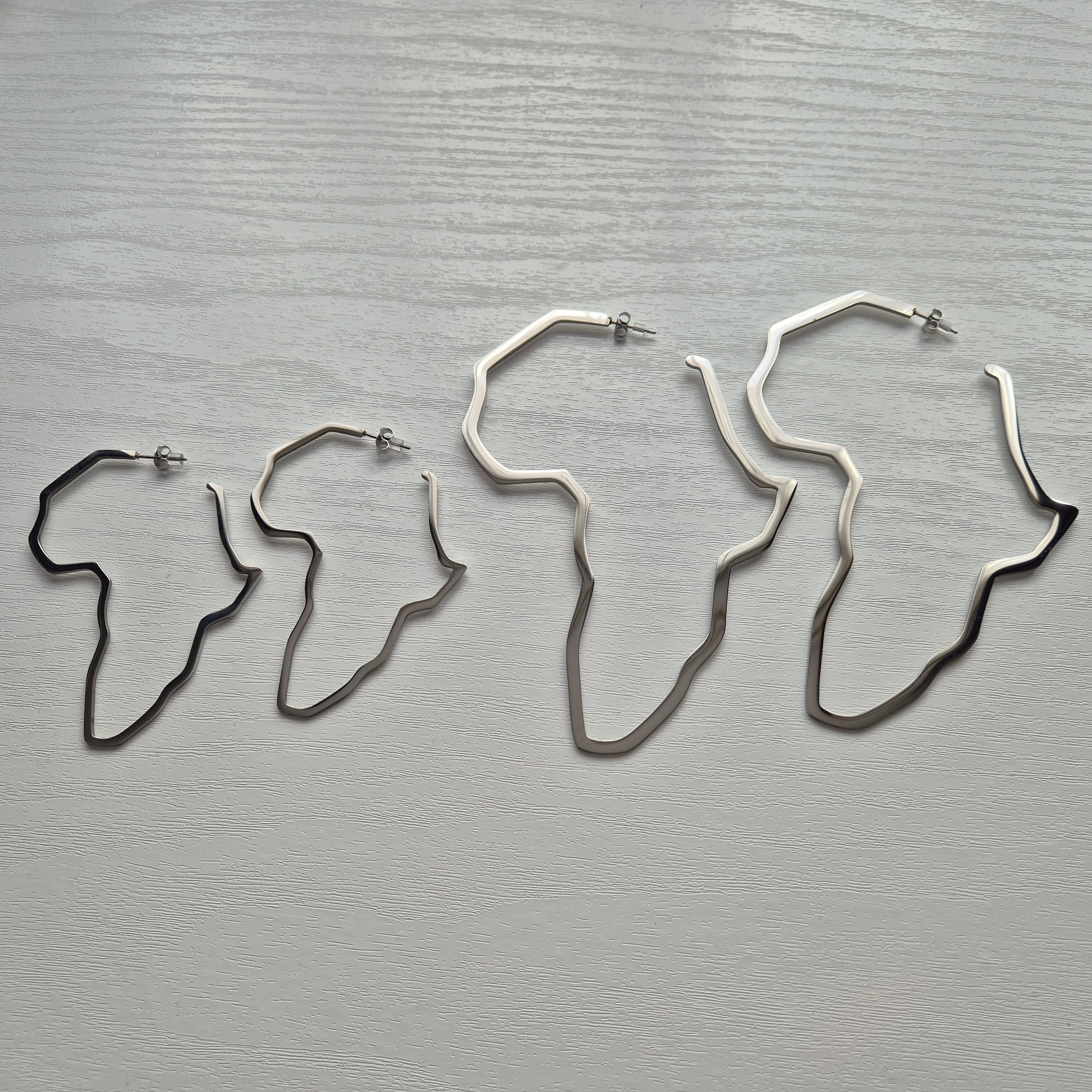 Africa Outline Earrings - Iṣura