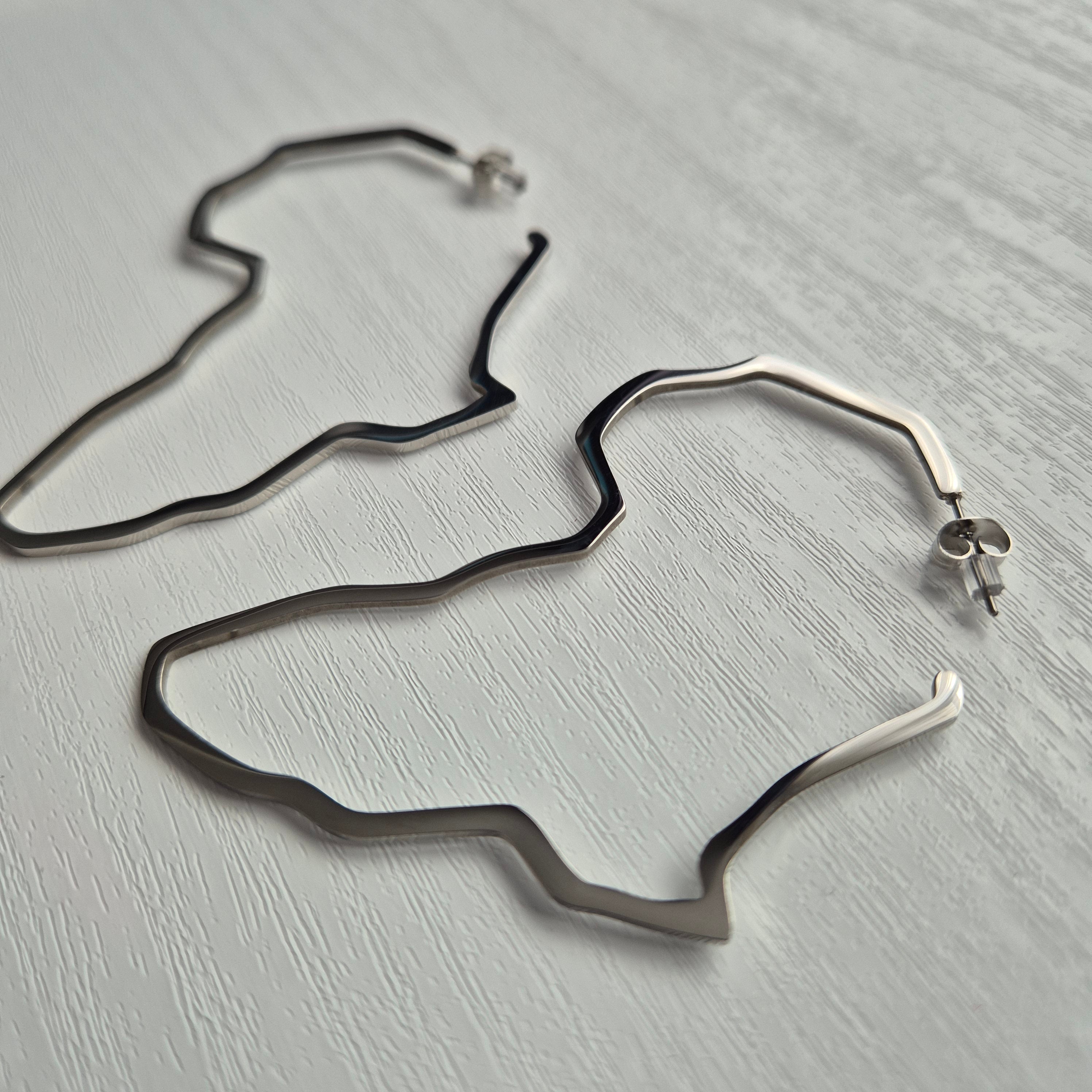 Africa Outline Earrings - Iṣura