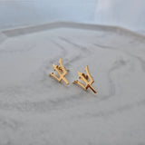 Barbados Trident Stud Earrings - Iṣura