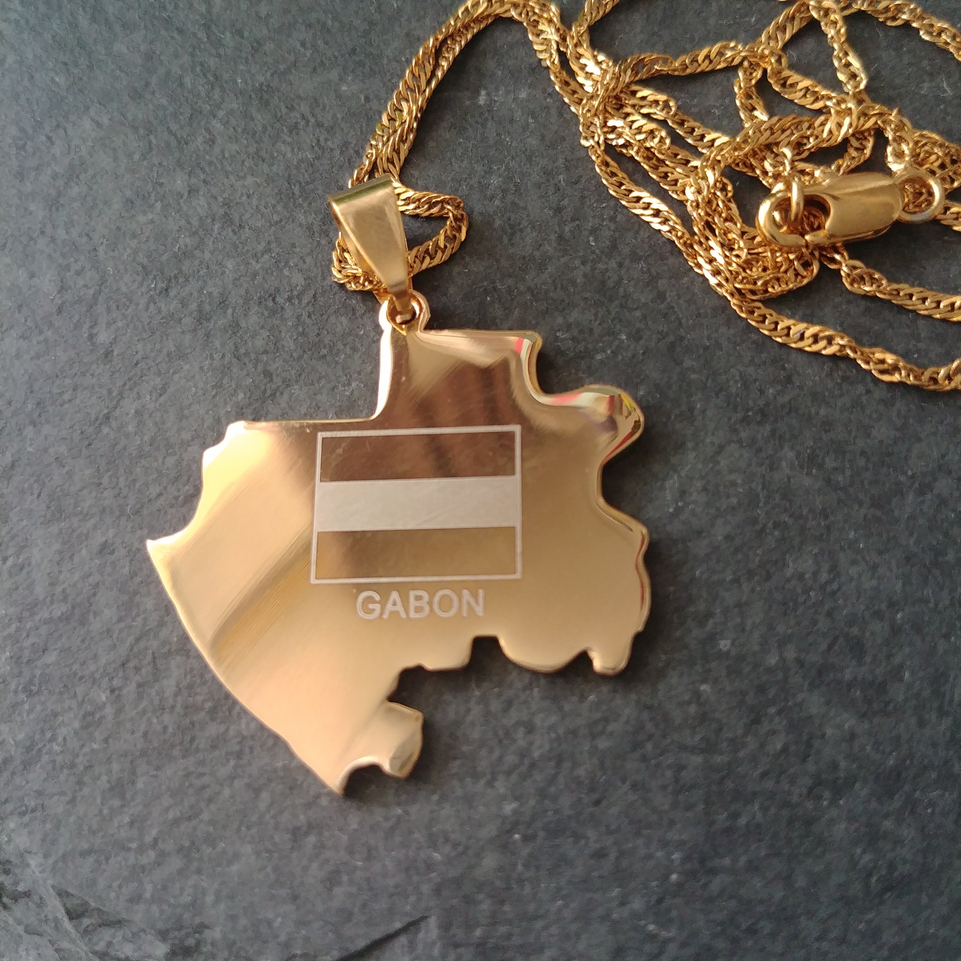 Gabon Flag Pendant - Iṣura