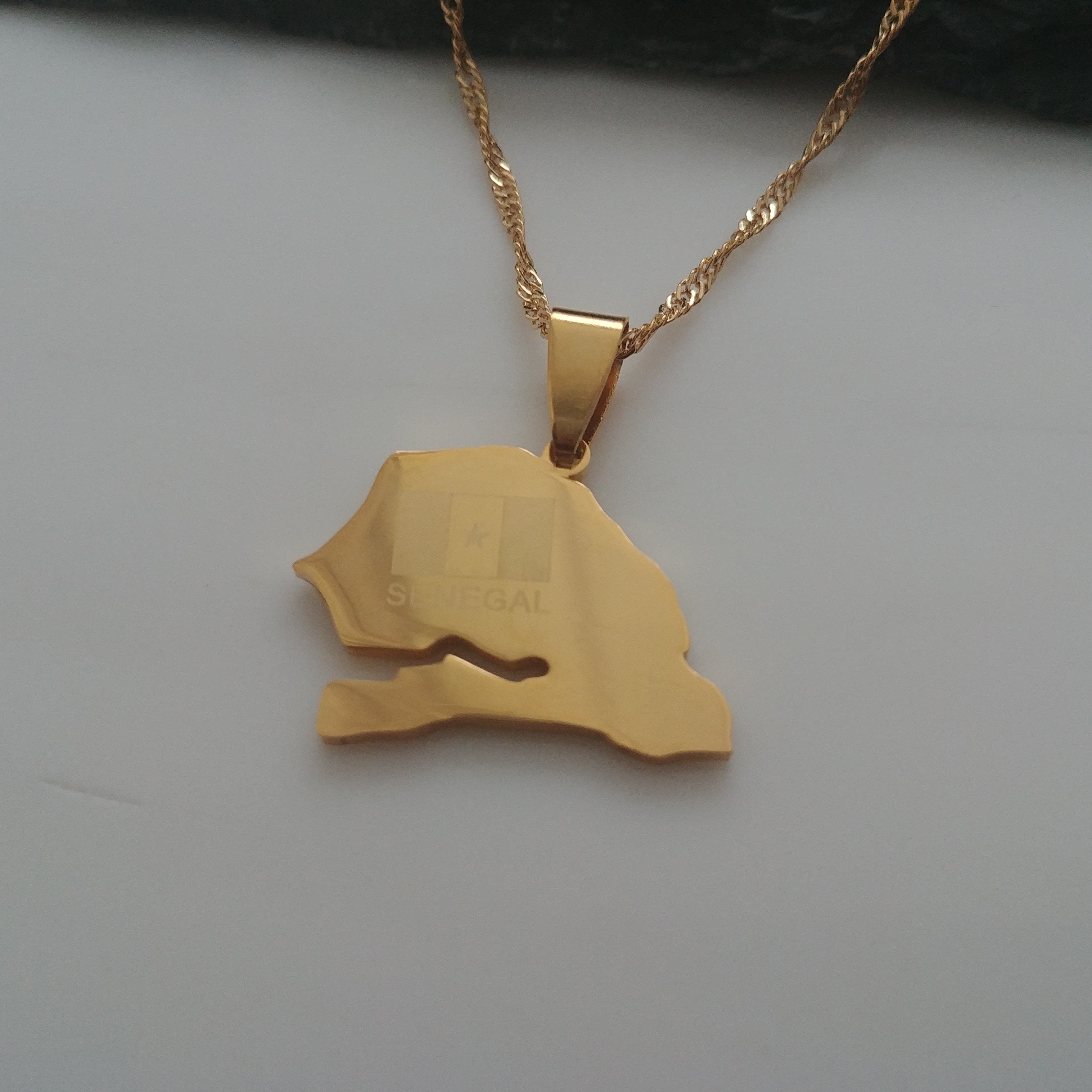 Senegal Flag Map Pendant - Iṣura