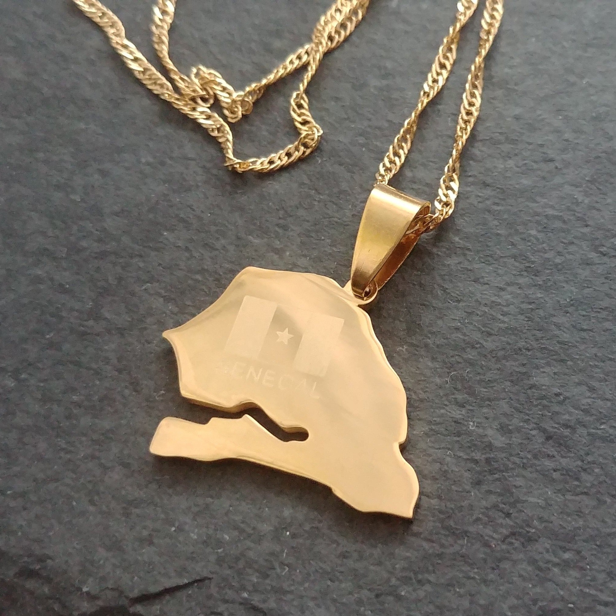 Senegal Flag Map Pendant - Iṣura