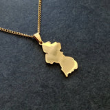 Guyana Plain Map Pendant - Iṣura