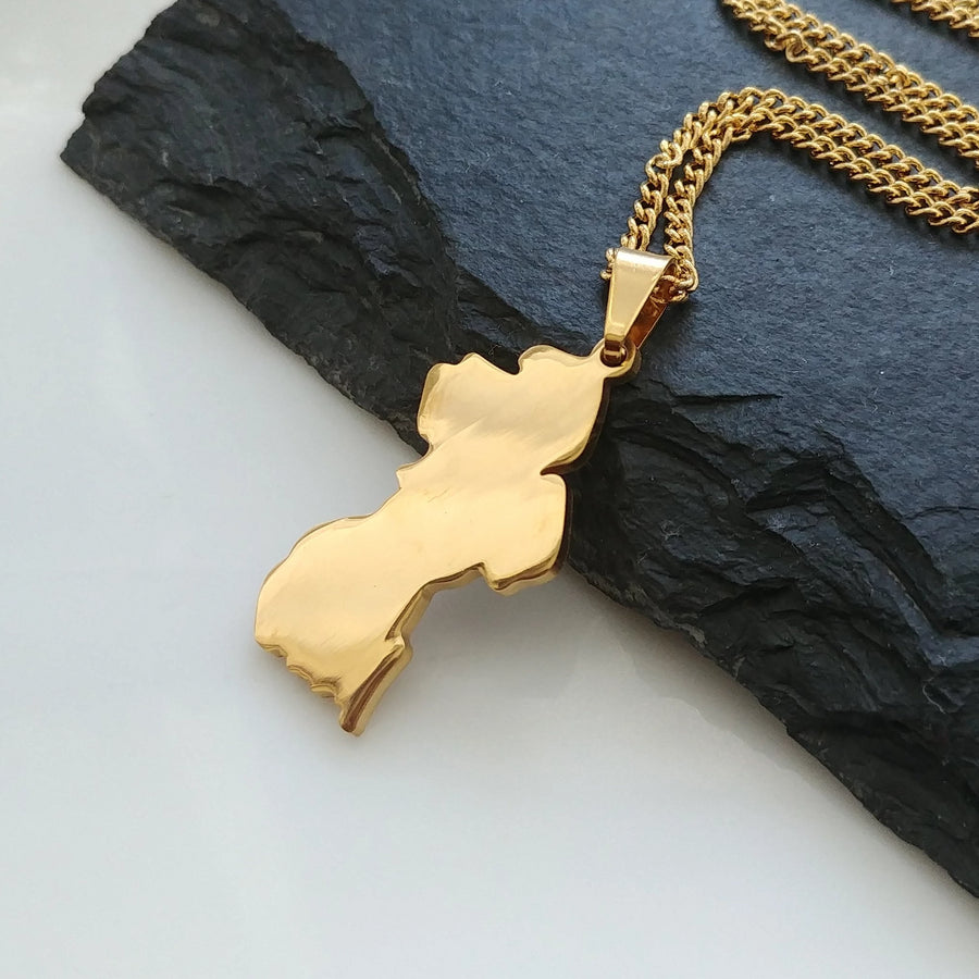 Guyana Plain Map Pendant - Iṣura