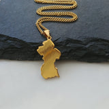 Guyana Plain Map Pendant - Iṣura
