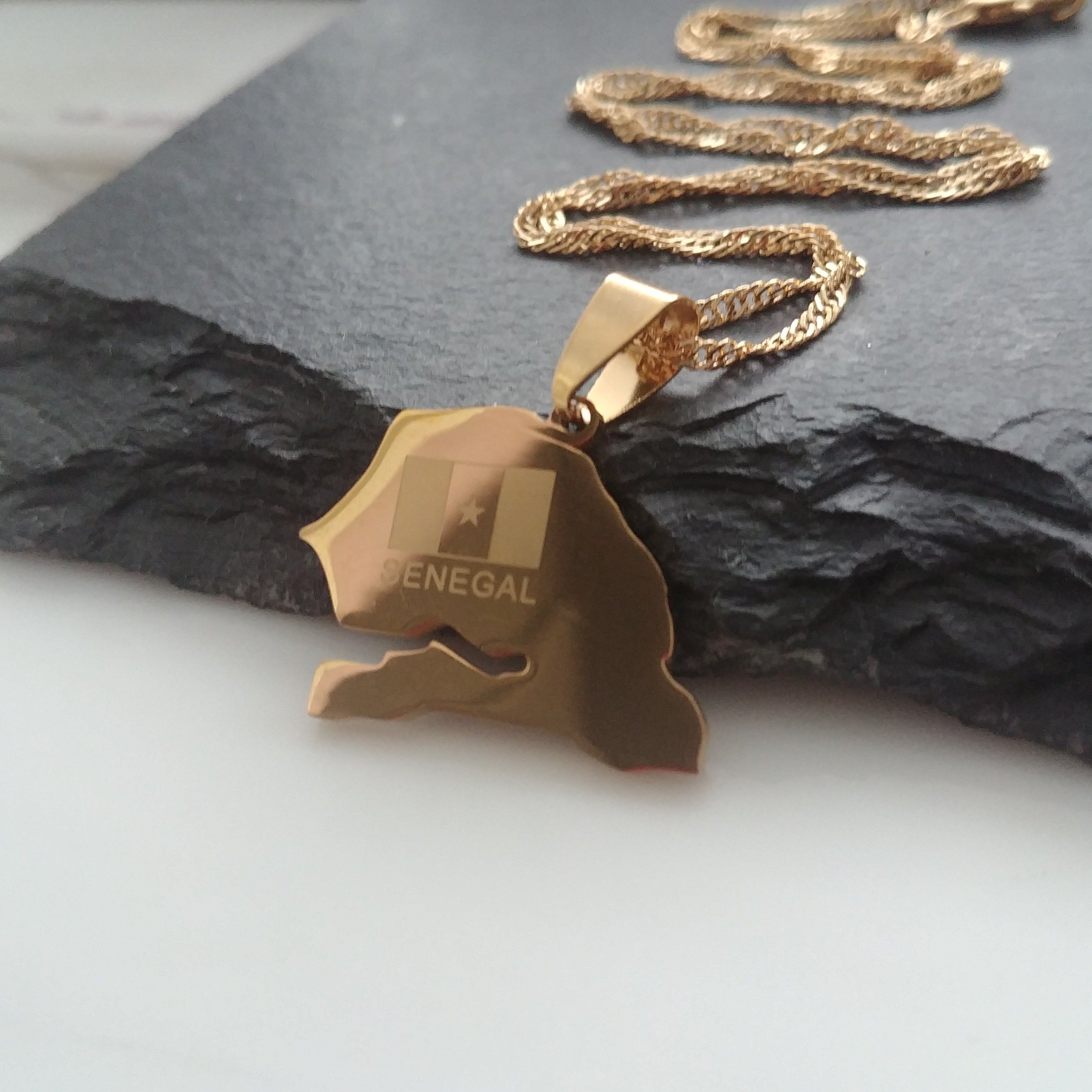 Senegal Flag Map Pendant - Iṣura