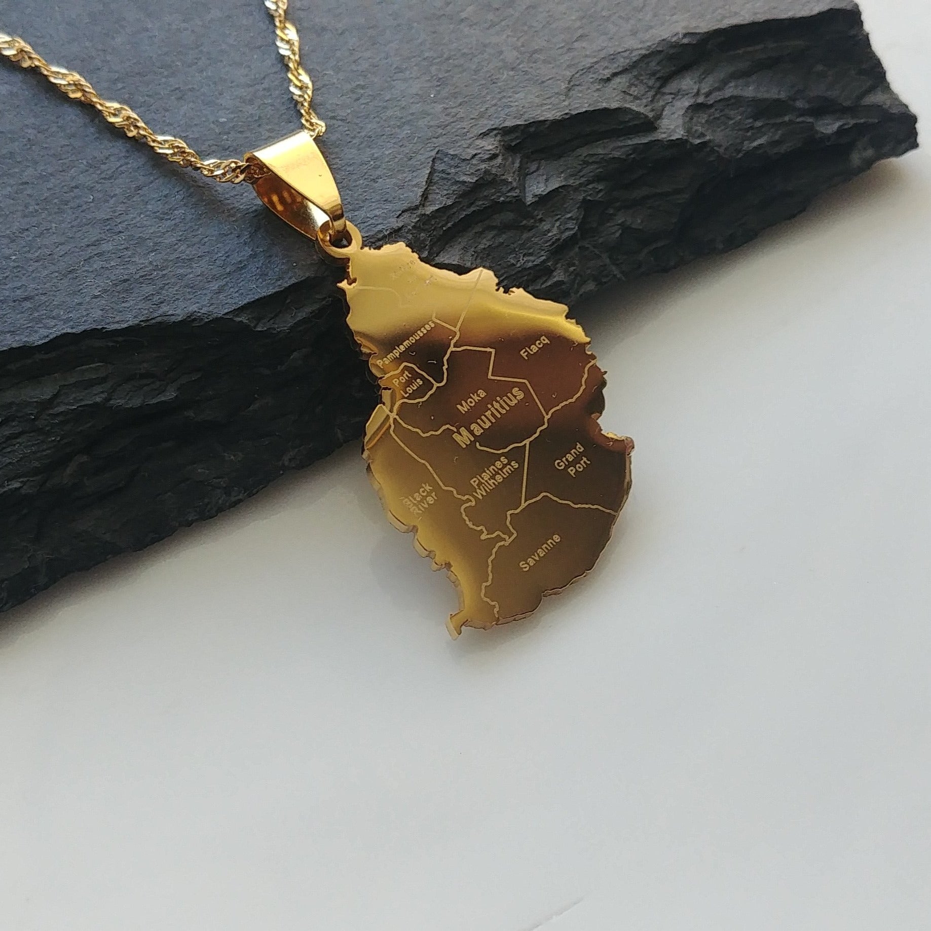 Mauritius City Map Pendant - Iṣura