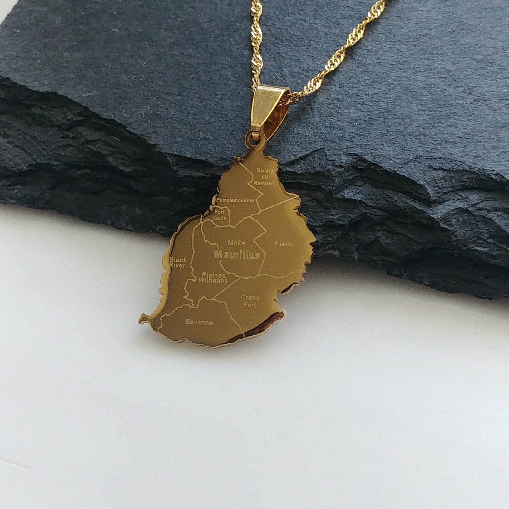 Mauritius City Map Pendant - Iṣura