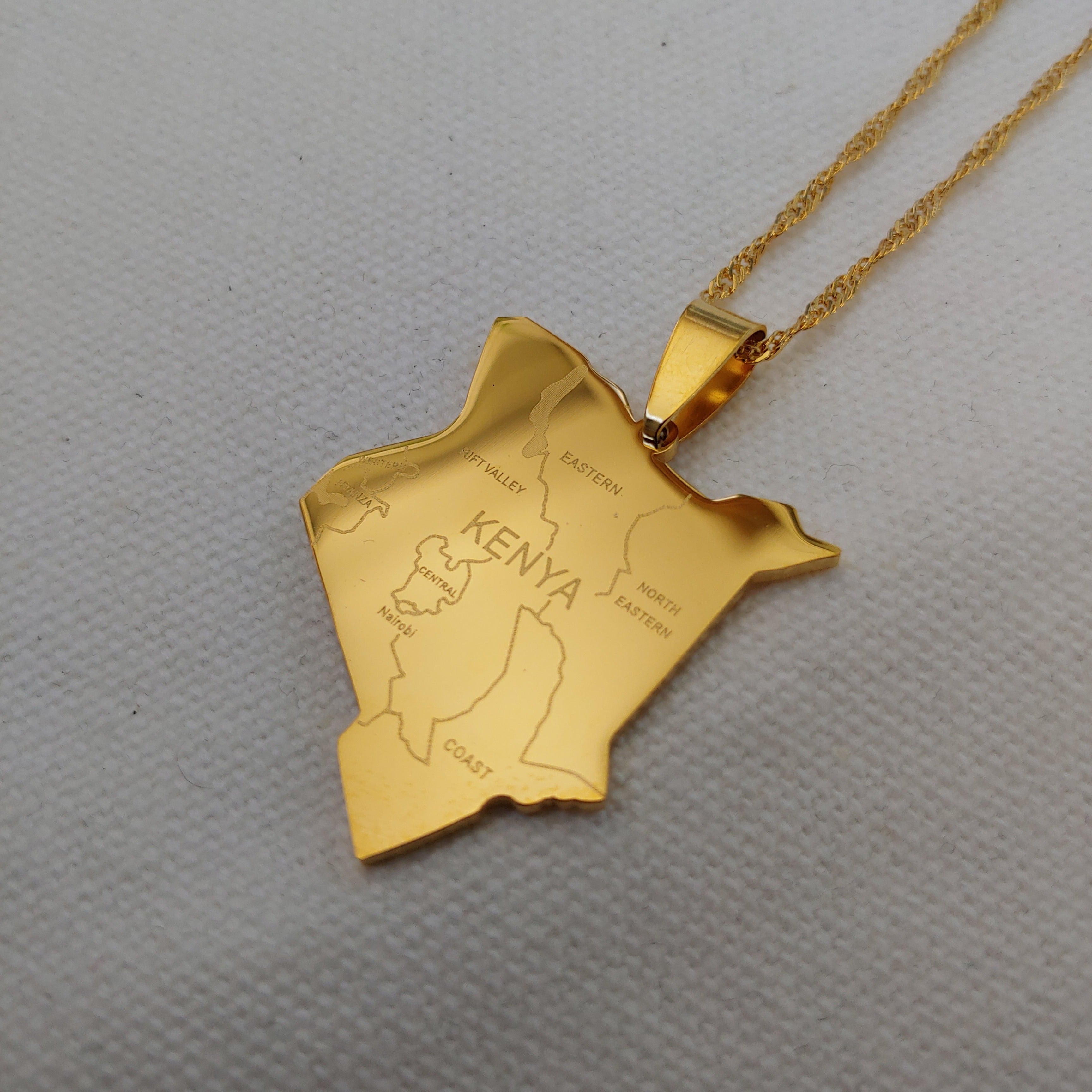 Kenya City Map Pendant - Iṣura
