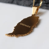 Grenada Island Map Pendant - Iṣura