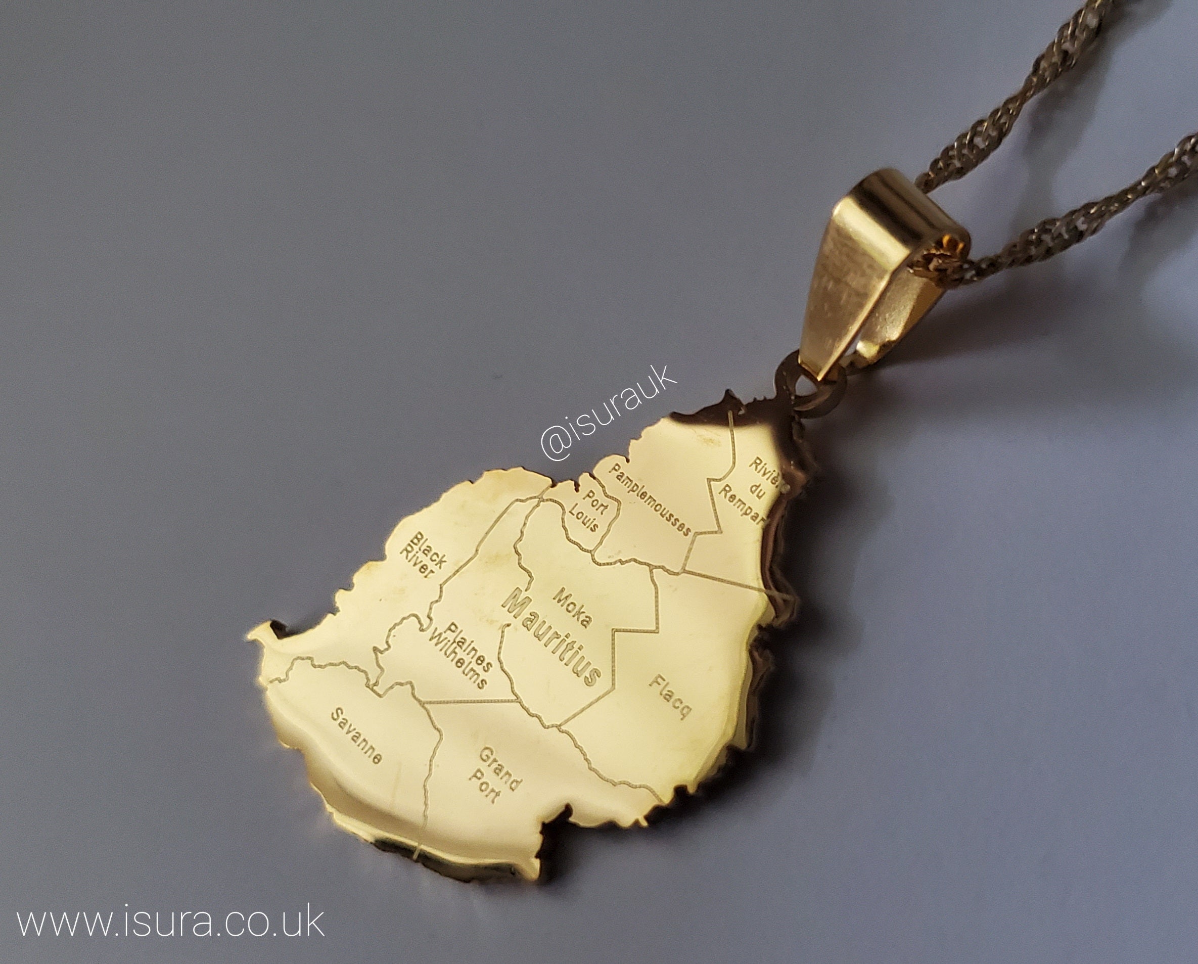 Mauritius City Map Pendant - Iṣura