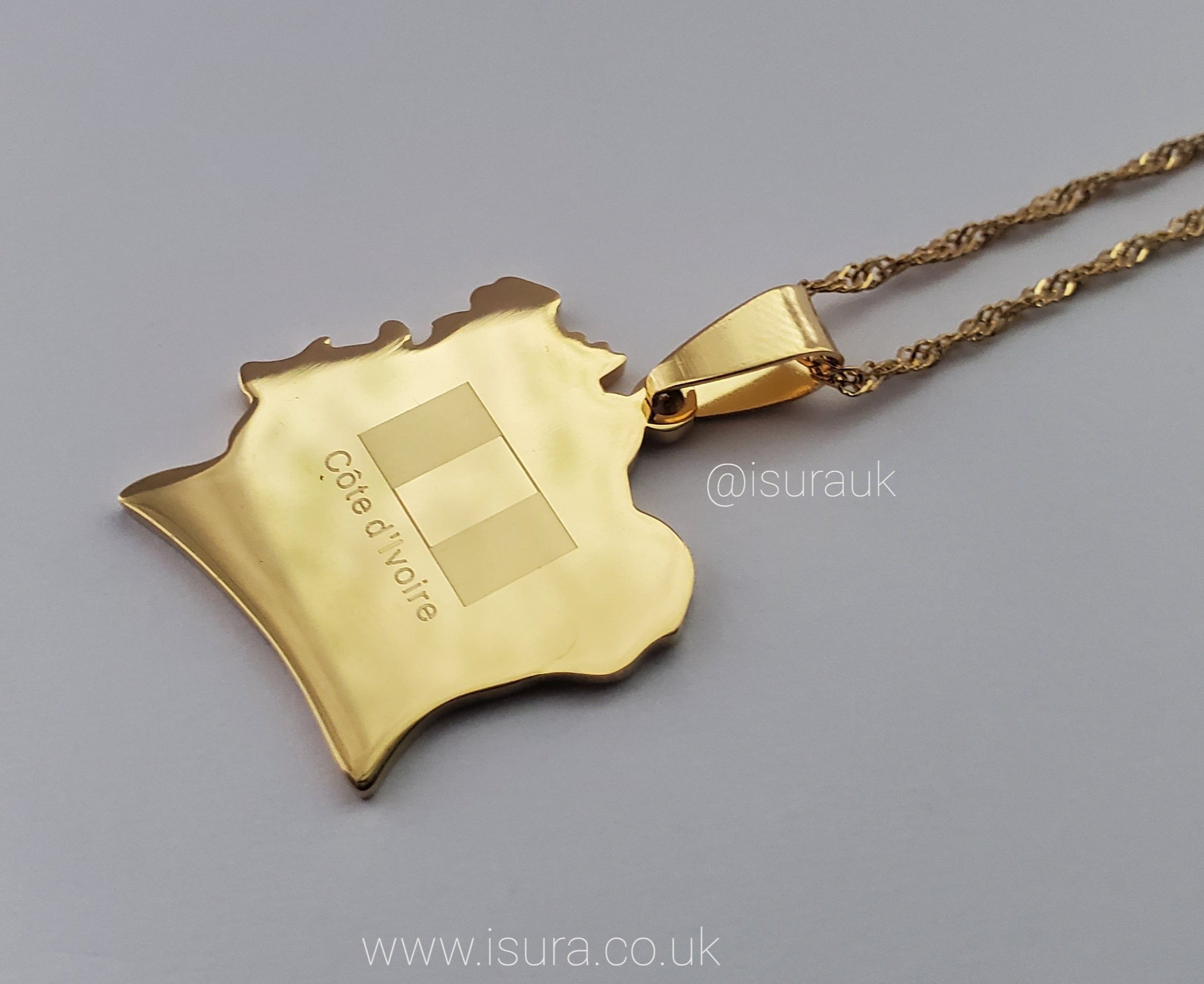 Ivory Coast 'Cote d'Ivoire' Flag Pendant - Iṣura