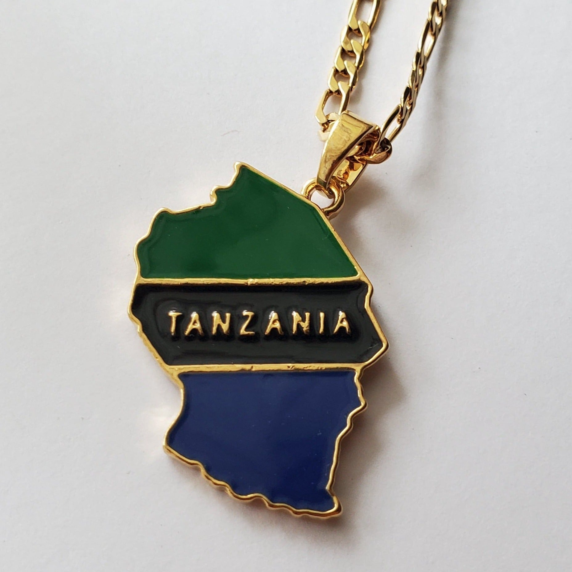 Tanzania Enamel Flag Pendant - Iṣura