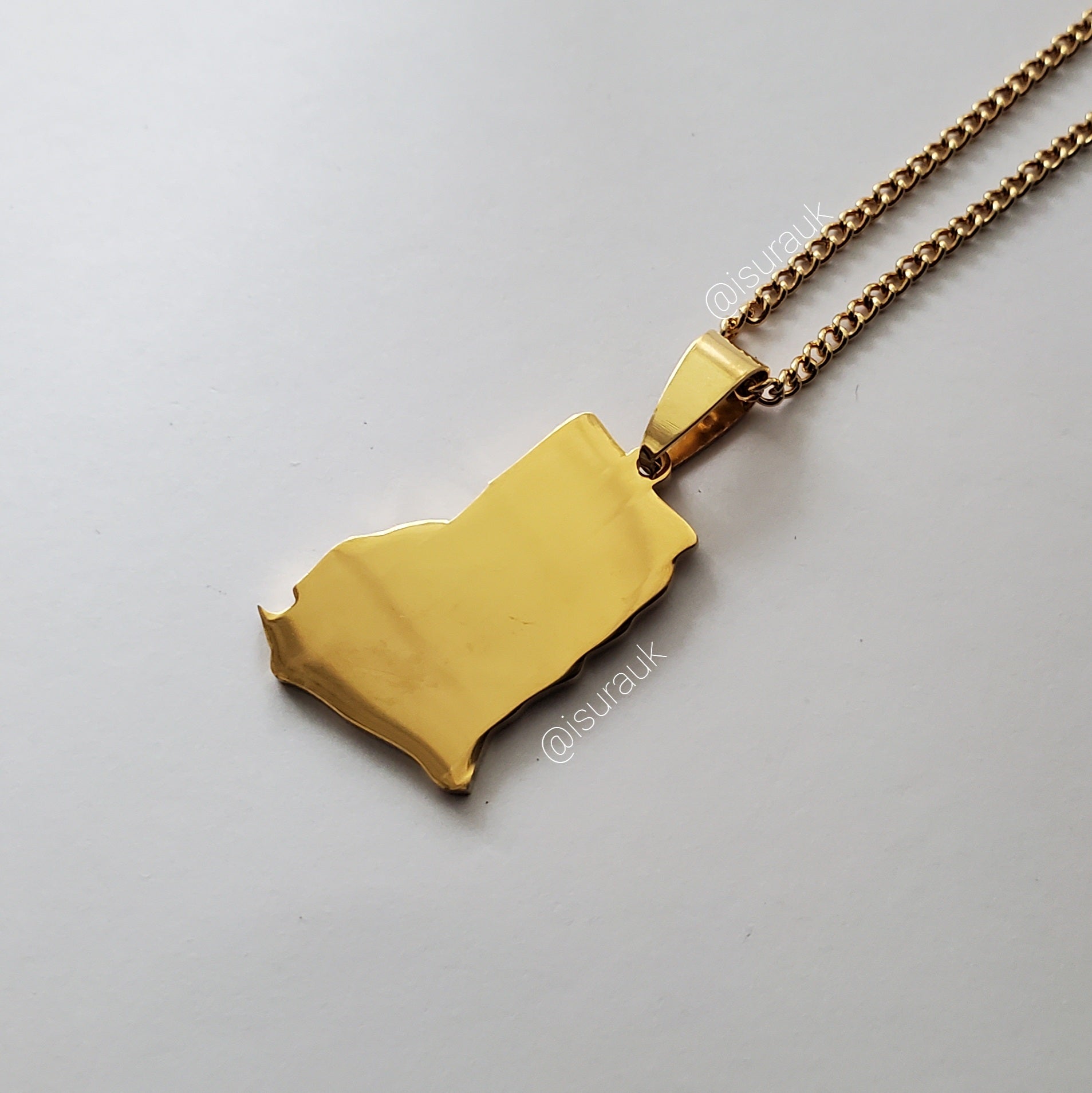 Ghana Plain Map Pendant - Iṣura