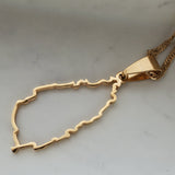 St Lucia Outline Pendant - Iṣura