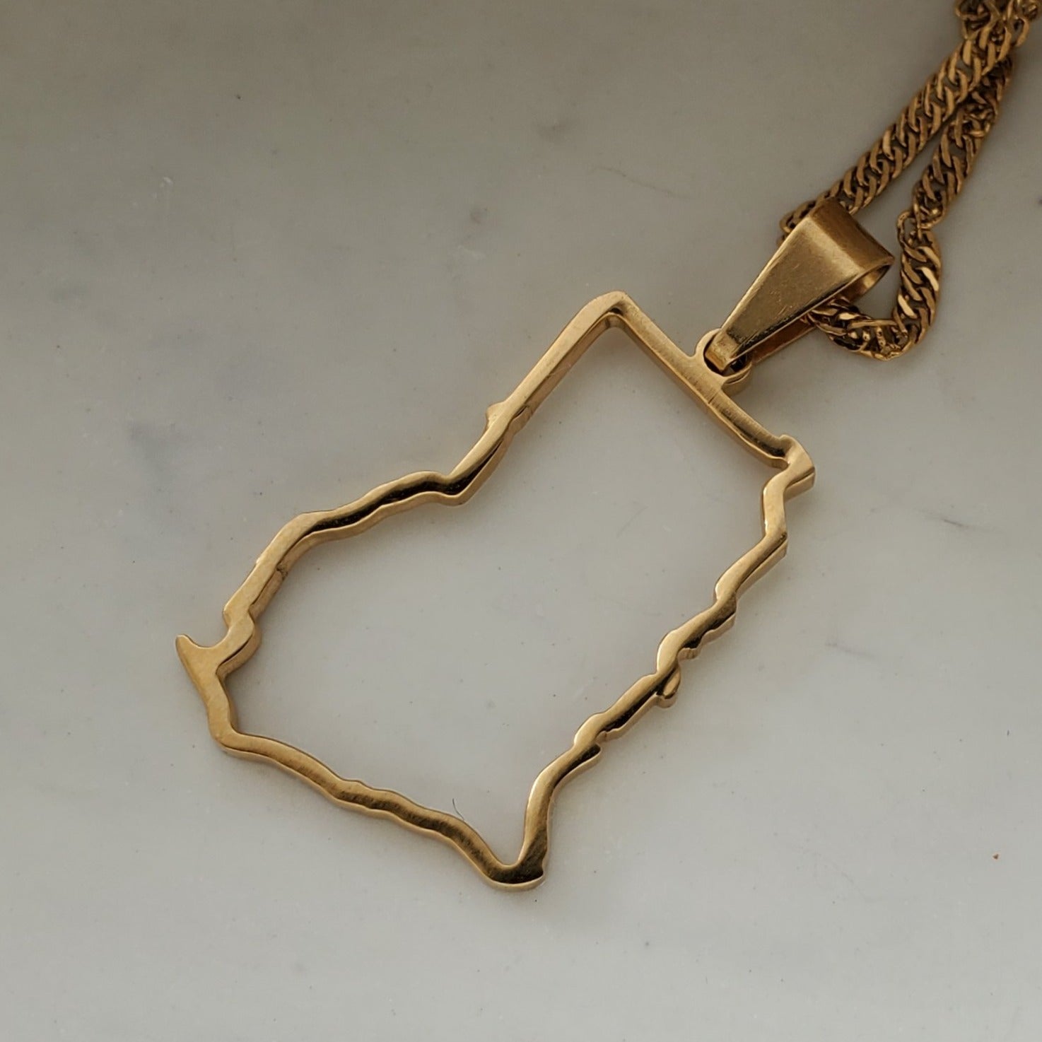 Ghana Outline Map Pendant - Iṣura