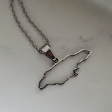 Jamaica Outline Map Pendant - Iṣura
