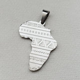 Silver Tribal Africa Map - Pendant Only - Iṣura
