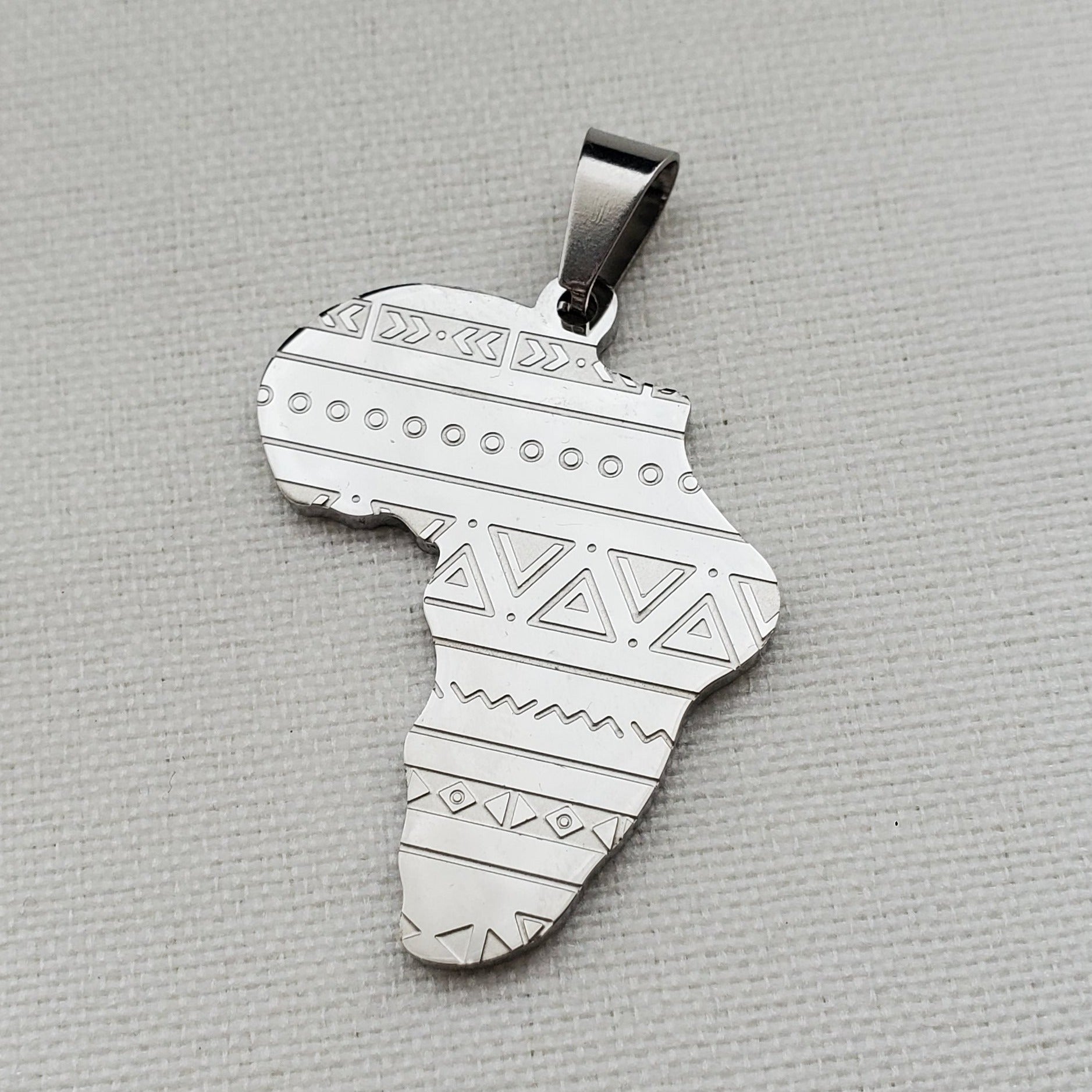 Silver Tribal Africa Map - Pendant Only - Iṣura