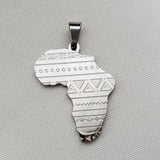Silver Tribal Africa Map - Pendant Only - Iṣura