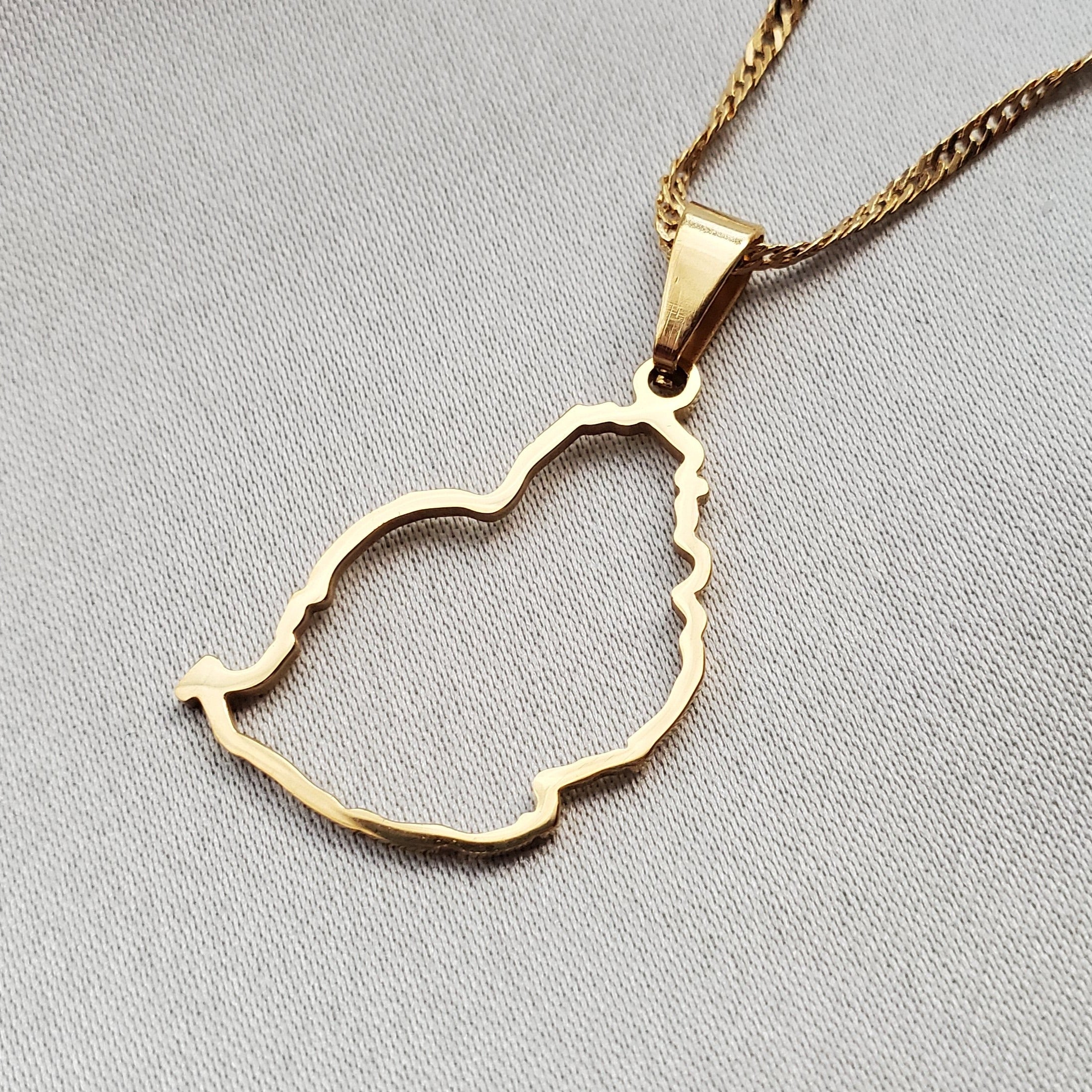 Mauritius Outline Map Pendant - Iṣura
