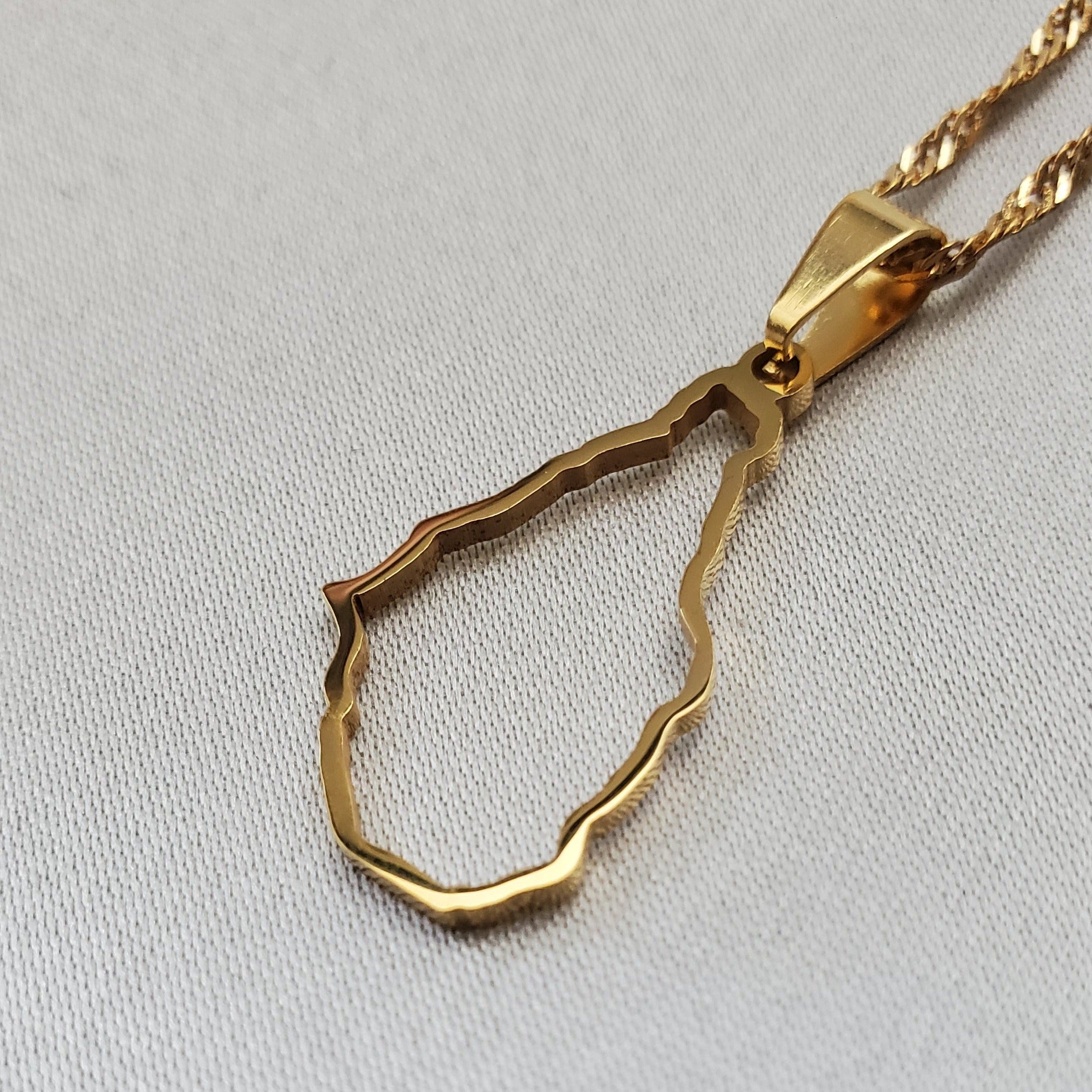 Montserrat Outline Map Pendant - Iṣura