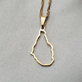 Montserrat Outline Map Pendant - Iṣura