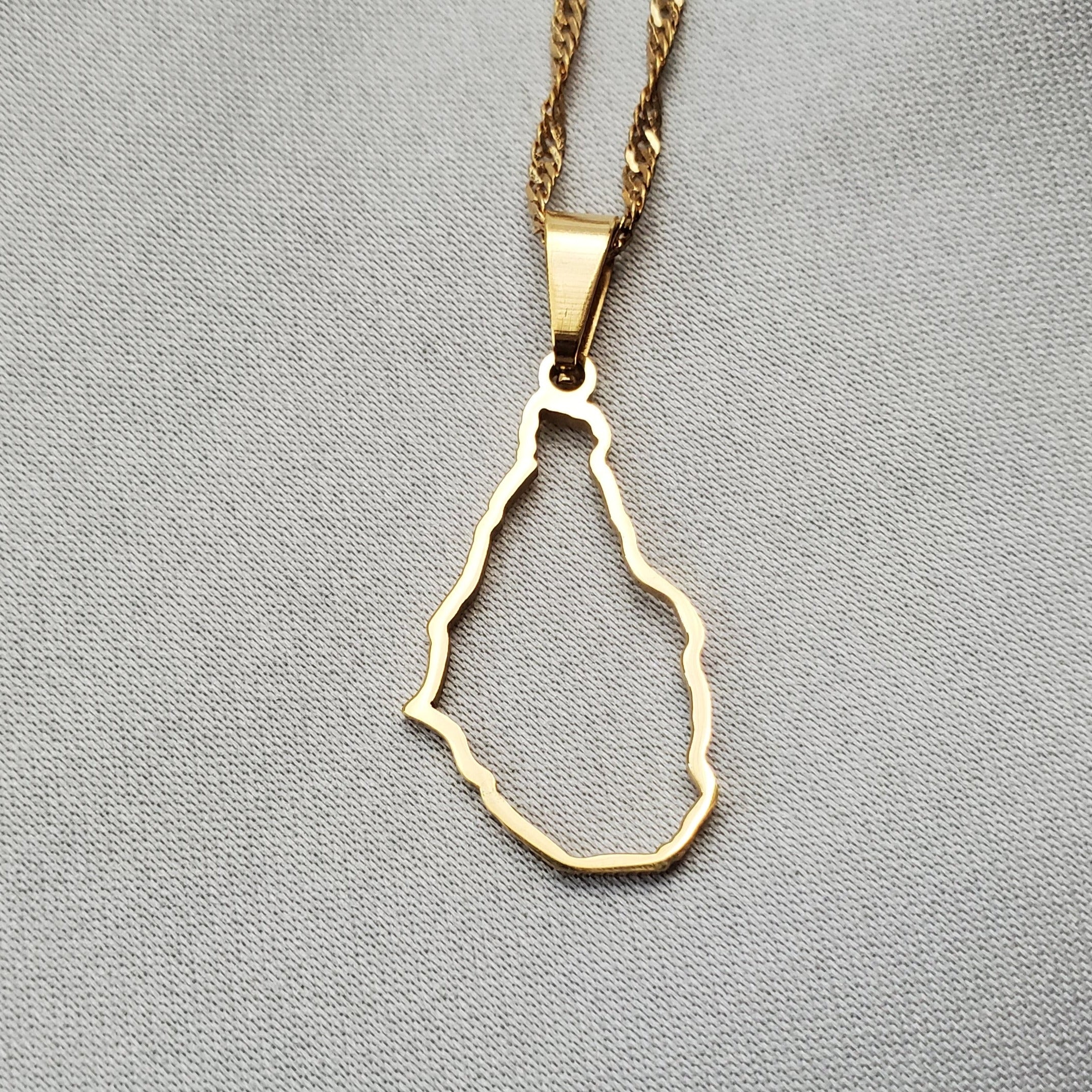 Montserrat Outline Map Pendant - Iṣura