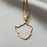 Zimbabwe Outline Map Pendant - Iṣura