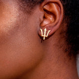 Barbados Trident Stud Earrings - Iṣura
