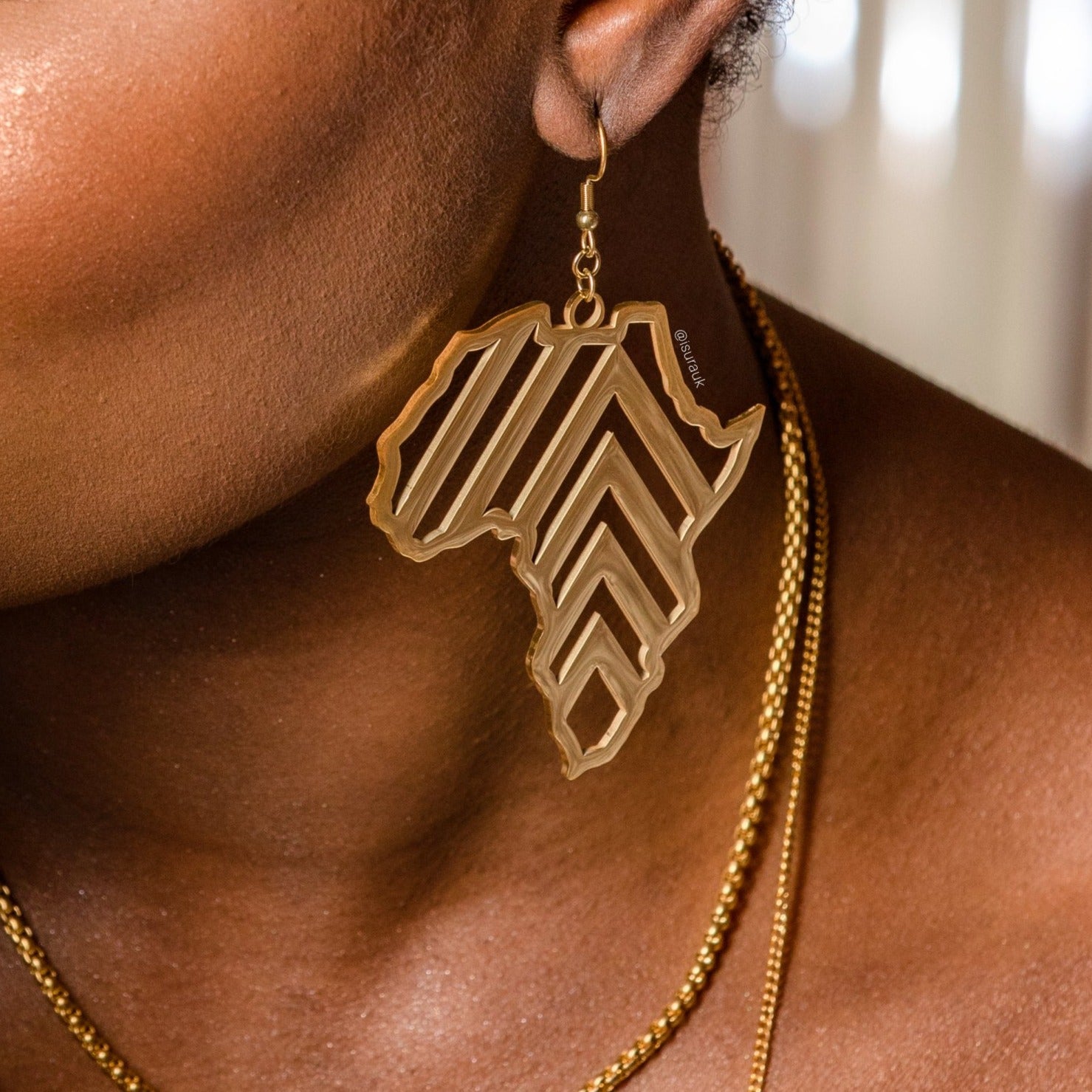 Africa Chevron Drop Earrings - Iṣura