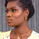 Hammered Square T-Bar Necklace - Iṣura