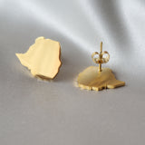 Zimbabwe Stud Earrings - Iṣura - Stainless Steel Gold Plated Non Tarnish Isura Jewellery