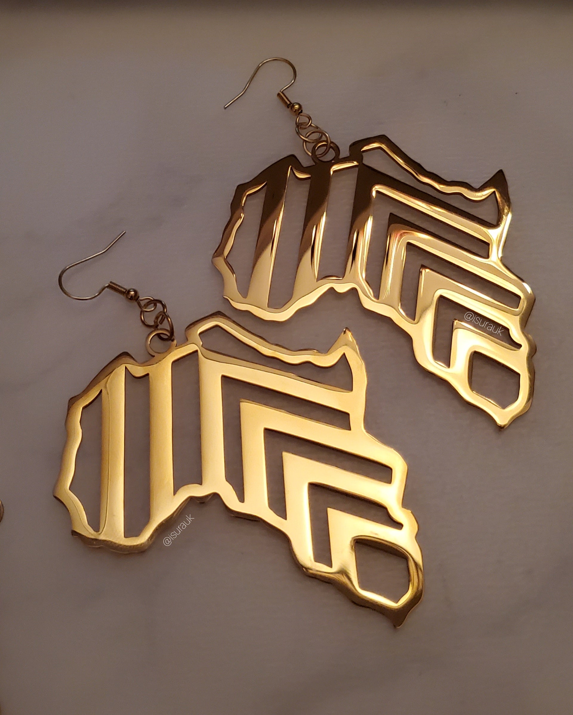 Africa Chevron Drop Earrings - Iṣura