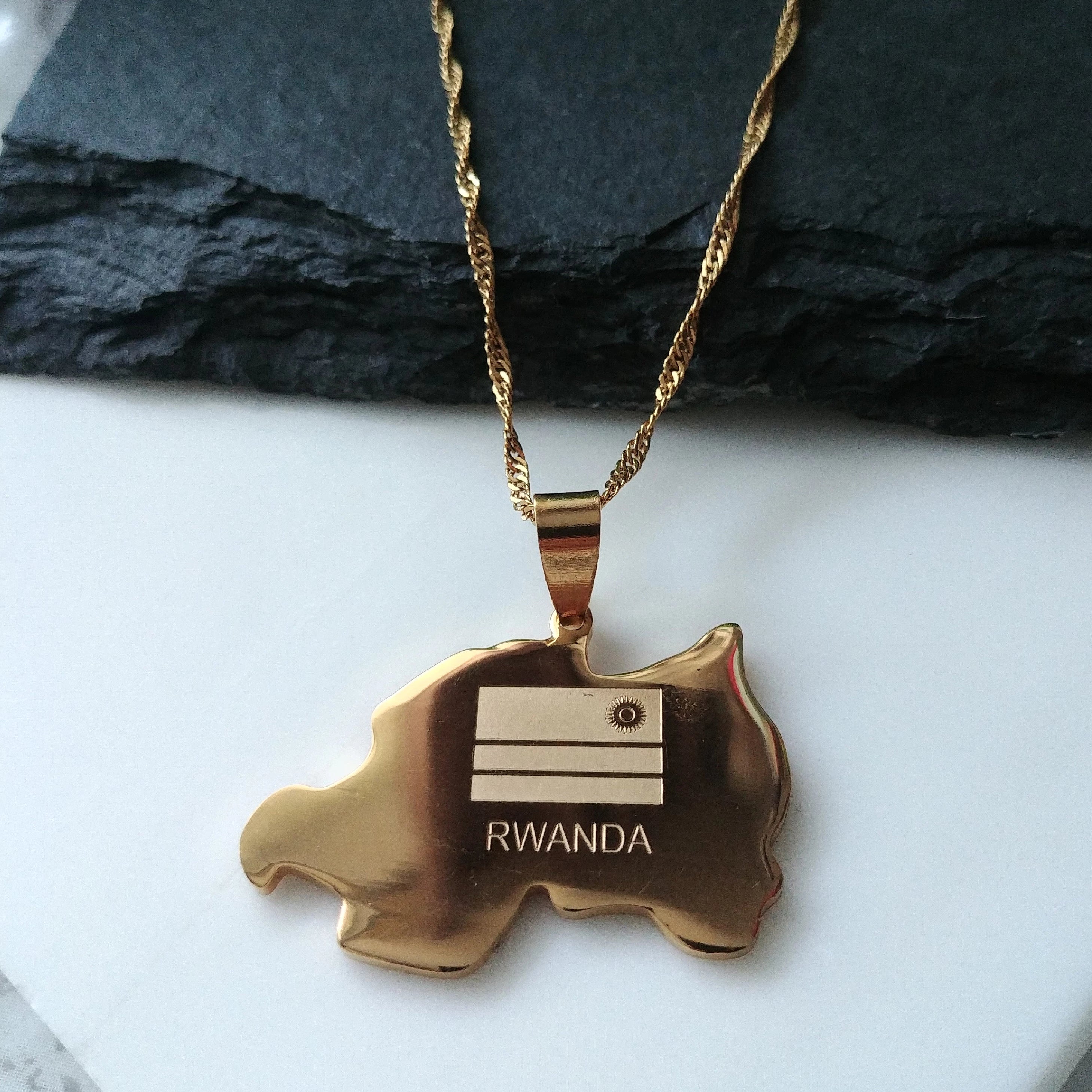 Rwanda Flag Pendant - Iṣura