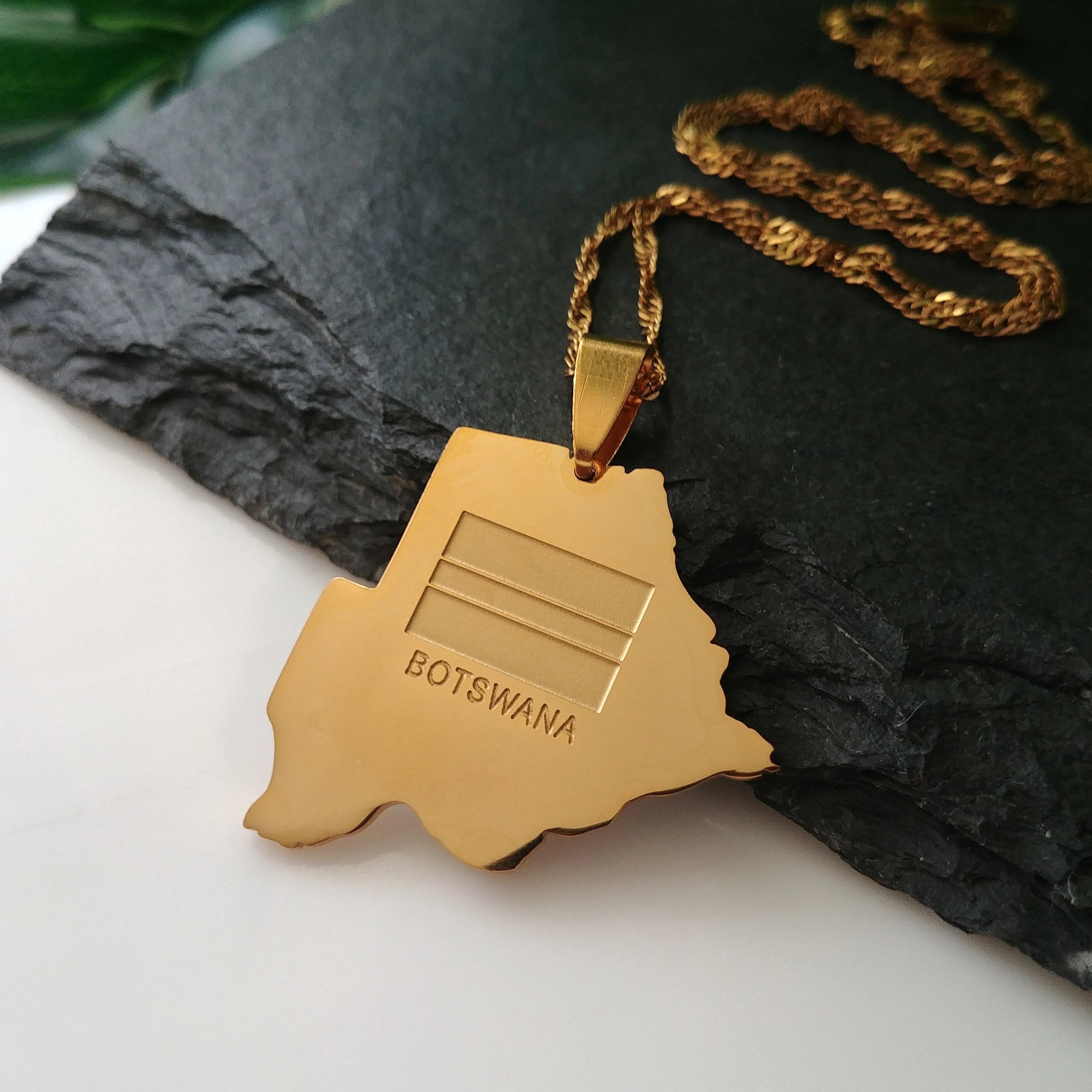 Botswana Flag Pendant - Iṣura