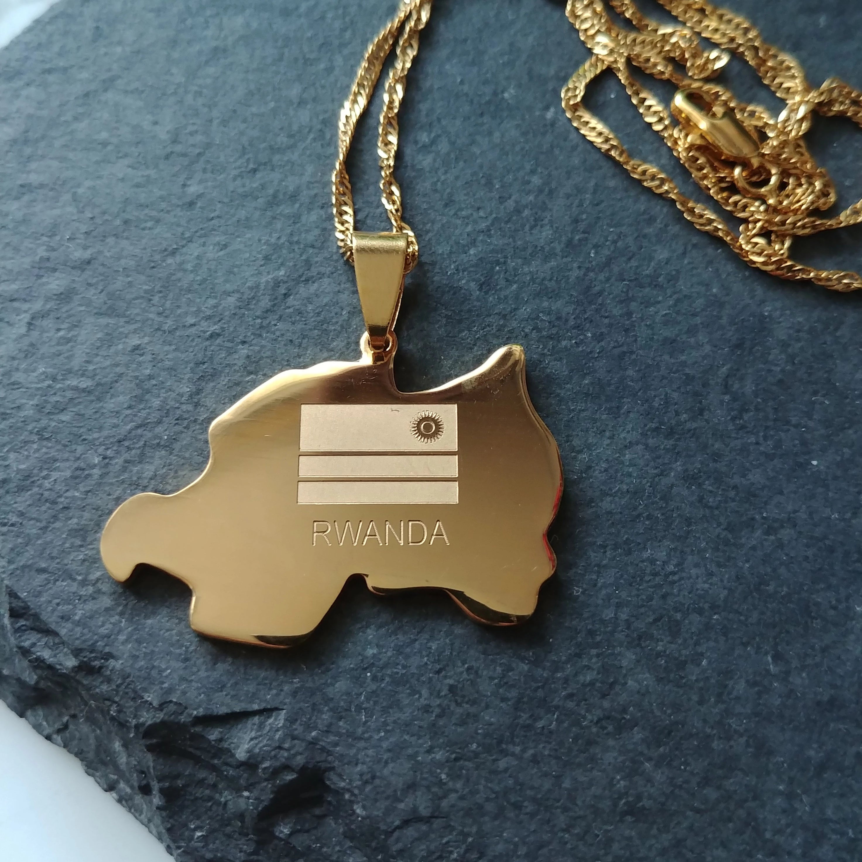 Rwanda Flag Pendant - Iṣura
