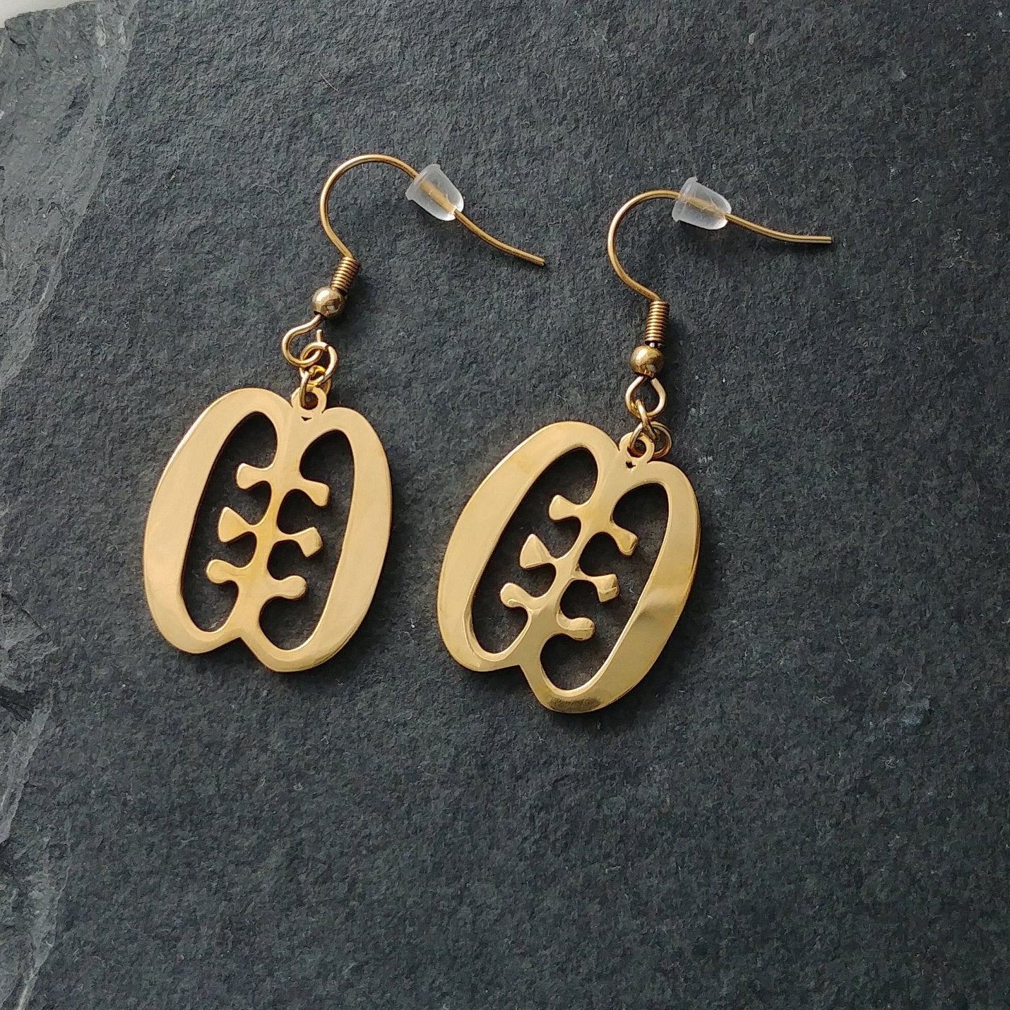 Ese Ne Tekrema Adinkra Drop Earrings - Iṣura