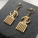 Gye Nyame Duafe Drop Earrings - Iṣura