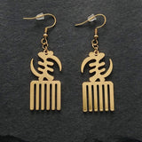 Gye Nyame Duafe Drop Earrings - Iṣura